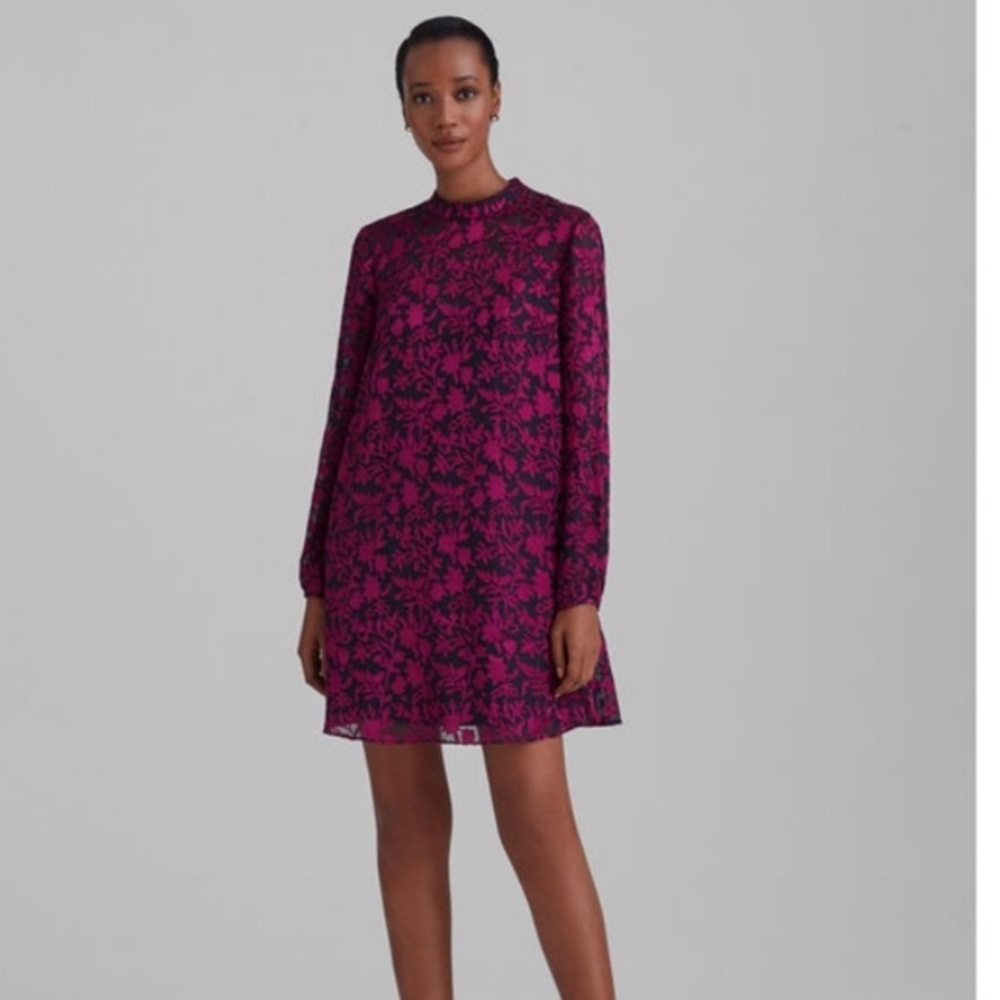 NWT Club Monaco Fuchsia and Black Dress